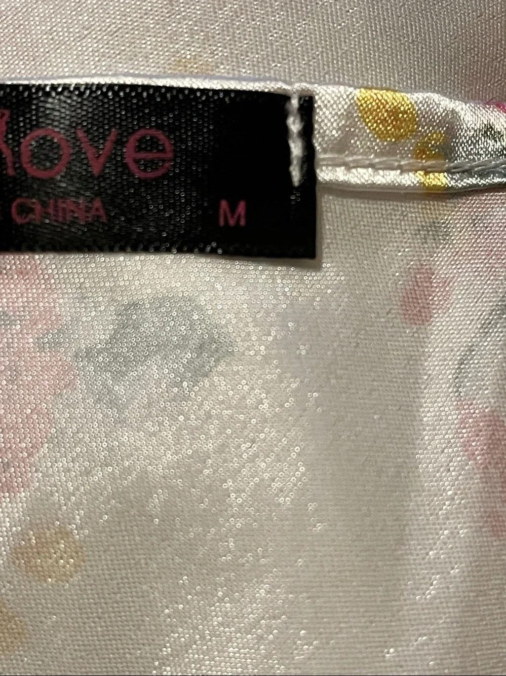 Women's Floral Satin Slip Dress - Cream with Pink & Yellow Flowers